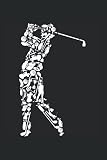 Golf Silhouette gefüllt: DIN A5 Kariert 120 Seiten / 60 Blätter Notizbuch Notizheft Notiz-Block Lustiges Golf