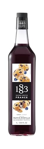 1883 Maison Routin Blueberry-Muffin Syrup Perfect for Coffees Cocktails Mocktails & Smoothies - Vegan-Friendly Allergen-Free No Preservatives - 1L Glass Bottle