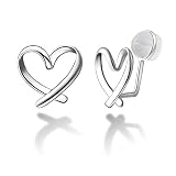 EFORPAD 925 Sterling Silver Clip on Earrings No Piercing Ear Cuffs Heart Clip Earrings for Women Gir