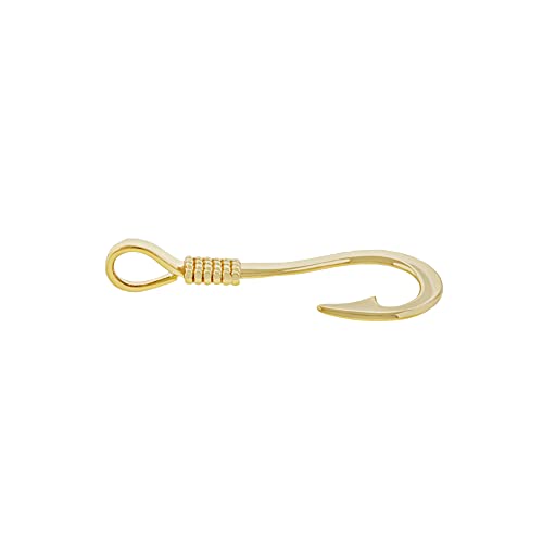 Fish Hook Charm Pendant - 10 Karat Gold - Hook Pendant3