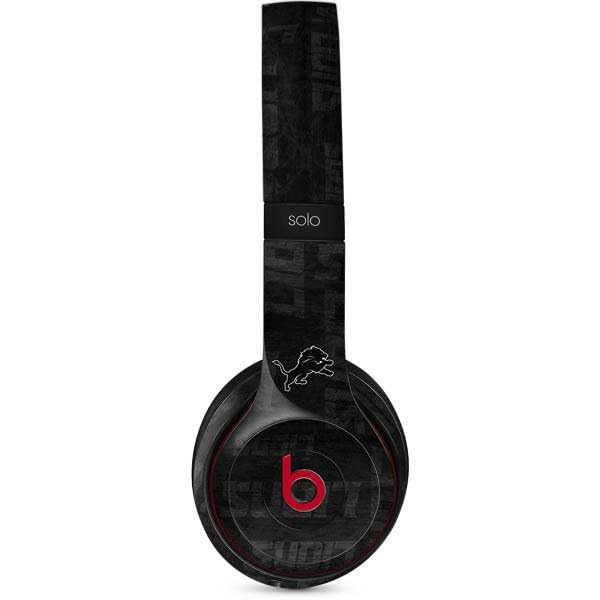 Skinit Decal Audio Skin Compatible with Beats Solo 3 Wireless - Officially Licensed NFL Detroit Lions Black & White Design