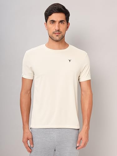 Image of TECHNOSPORT Men's 100% Polyester Slim Fit Solid Short Sleeve T-Shirt for Gym, Workout, Sports and Regular Use - Pack of 2