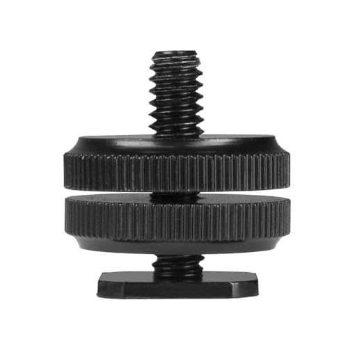 Nanlite Camera Shoe Mount to 1/4''-20 Screw Adapter with 2 Knurled Locking Nuts