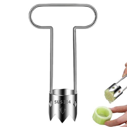Herramienta para cuerpos vegetales, extractor de cuerpos de frutas | Separador de huesos de fruta | Mango ergonómico, Deseeder de cocina, acero inoxidable para tomates y piña