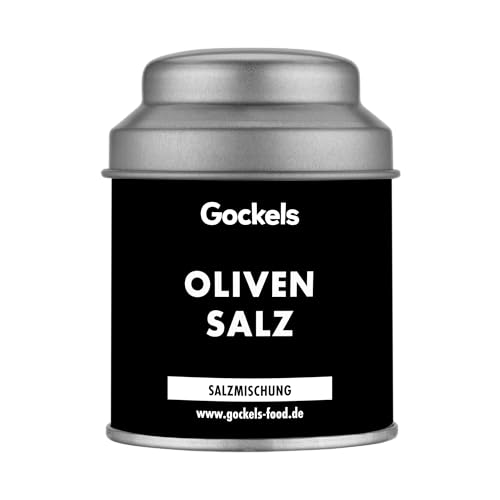Sal de oliva – Sal marina con aceitunas – Perfecto para condimentar pizza, pescado, carne, verduras, arroces y más – Estilo mediterráneo para cada comida – Ingredientes 100% naturales