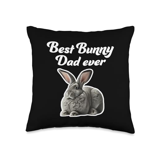 Best Bunny Dad Ever - Flemish Giant Rabbit Throw Pillow