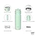 Zak Designs Harmony Water Bottle for Travel or At Home, 32oz Recycled Stainless Steel is Leak-Proof When Closed and Vacuum Insulated with Straw Lid and Carry Handle (Icicle Mint Green)