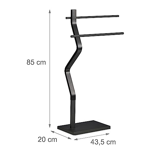 Porte-serviettes sans perçage noir mat support drap de bain métal - 5