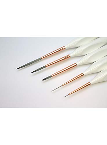 Image of Mont Marte Detail & Liner Taklon Brush Set (Set of 5, White)