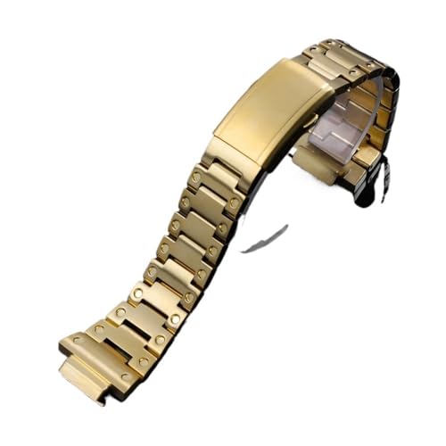 [X] Fit For CASIO ɓK Fit For G-Shock t@CX`[voh GW-5000 5035 DW5600 GWM5610 Y ubN Vo[ v Fit For Strap16mm(5610 gold)
