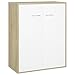 vidaXL Buffet Blanc et chêne Sonoma 60x30x75 cm Aggloméré