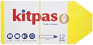 Kitpas Rice Wax Crayon Medium 6 Colours - Bright, Bold Crayons for Almost any Surface including Paper, Glass and Mirrors