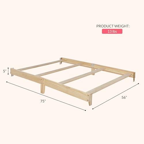 Image of Dream On Me Universal Crib to Full Size Bed Conversion Kit, Solid Wood Bed Rails for Select Convertible Cribs, Strong & Stable Support, Natural