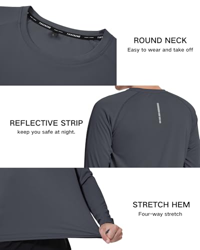 Men's UPF 50+ Sun Protection Shirts Rash Guard Long Sleeve Quick Dry Moisture Wicking Workouts Outdoor4