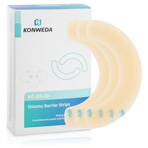 KONWEDA Ostomy Barrier Strips | Elastic Barrier Strips for Colostomy Bags [Pack of 20] Cover