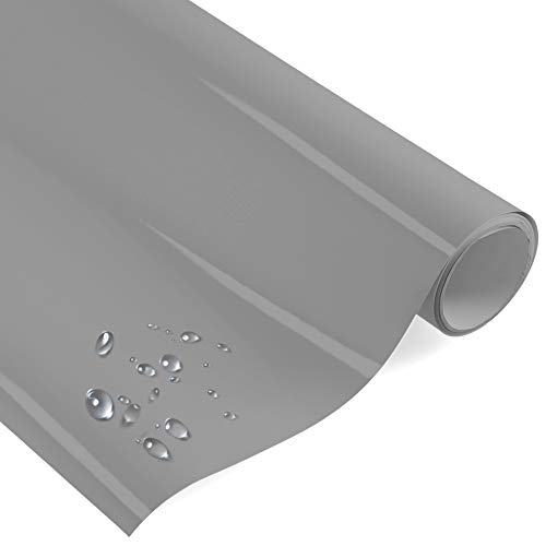 timalo Premium Klebefolie Möbelfolie Bastelfolie Hochglanz Grau - 1 Meter x 63 cm Meterware Küchenfolie Möbel, Türen Folie Küche