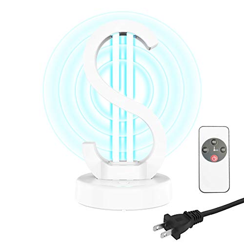 UV Sanitizer Light Ozone Free,110v 24w Disinfection Sterilamp Desk Table Germicidal Lamp Disinfector Device with Remote Control,Timer,30s Safety Delay for Home,Office,Bathroom,Hotel,Pet Area,School