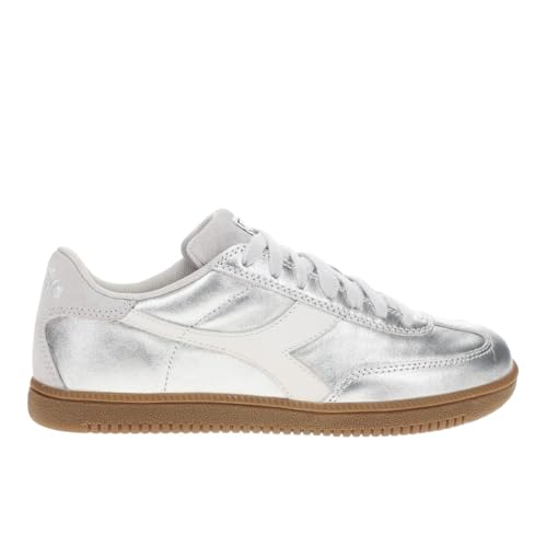 Image of Diadora Mens Trainer Metallic Lace Up Sneakers Shoes Casual - Silver
