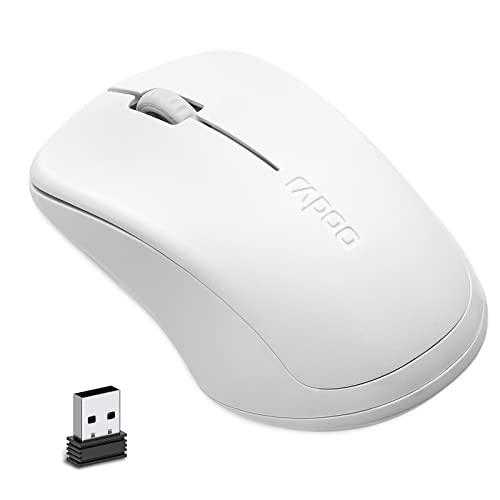 Wireless Mouse, RAPOO Computer Mouse 3 Buttons Silent Cordless Mouse Wireless Optical Mice with USB Nano Receiver, 2.4G Portable Ergonomic Wireless Mouse for Laptop/Windows/Mac/Office PC 1680WH