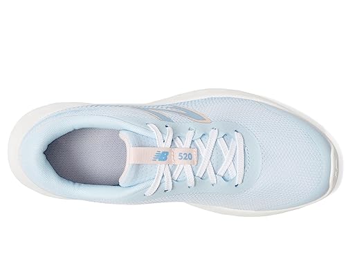 New Balance Tênis de corrida unissex infantil Dynasoft 520 V8 com cadarço, Céu brilhante/concha rosa