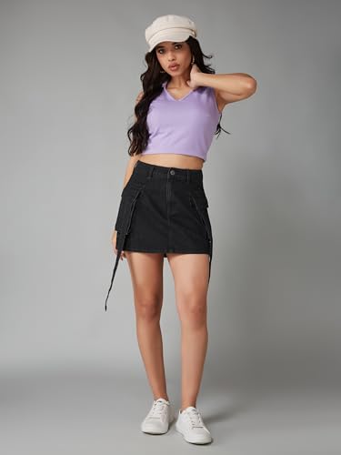 Image of Dolce Crudo Women's Regular High Rise Stretchable Denim Shorts