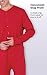 PajamaGram Mens Onesie Pajamas Cotton - Christmas Union Suit, Dropseat, Red, LG