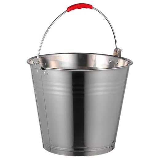 Cubo Acero Inoxidable de 12L, Balde Metal Multiuso, Ideal para Jardinería, Barreño para Agua, Hogar, Líquidos, Abono y Mortero (12 litros)