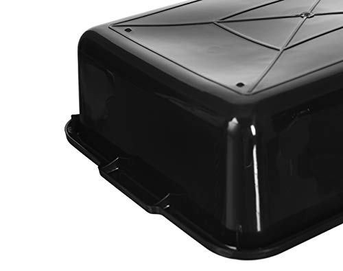 Commercial Bus Tub/Box, 13L Plastic Bus Utility Tote Storage Container Wash Basin Tote with Handles, Black, 4-Pack