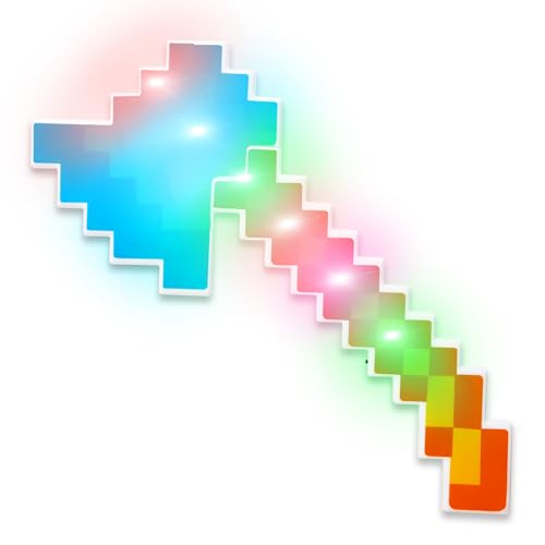 Fun Central 18 Inch LED Light Up Pixel 8-Bit Toy Axe - Blue