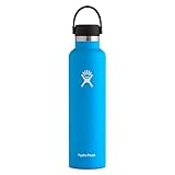 HYDRO FLASK - Trinkflasche 709ml (24oz) - Vakuumisolierte Wasserflasche aus Edelstahl - Sportflasche mit auslaufsicherem Deckel & Gurt - Thermoflasche Spülmaschinenfest - Standard-Öffnung - Pacific