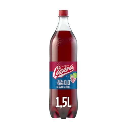 La Casera Tinto de Verano con Gaseosa 0,0%, Bebida Refrescante sin Alcohol - Botella 1,5L