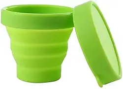 Copo Dobrável Reutilizável em Silicone com Tampa Casa 150 ml