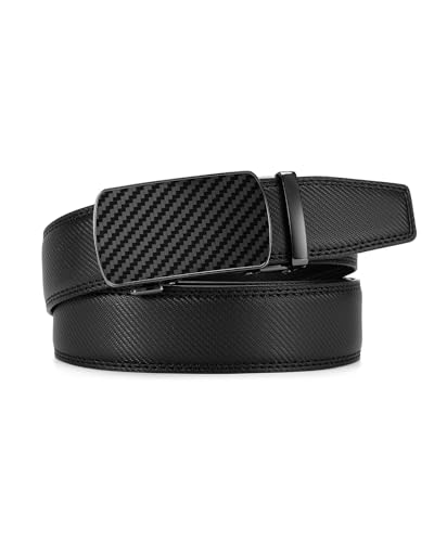 Image of CHAOREN Mens Belt Leather Ratchet Belt - Customizable Fit, Effortless Style (35mm)