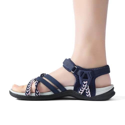 Image of UBFEN Womens Hiking Comfortable Sport Sandals Outdoor Walking | Casual Lightweight Water Sandals with Adjustable Straps Arch Support for All-day Wear, Beach, Vacation, Adventure, Camping