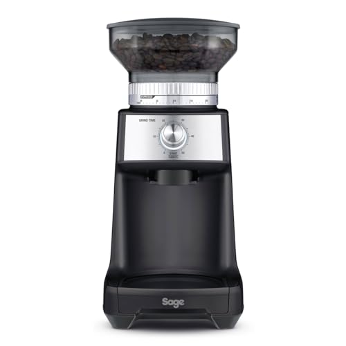 Sage - The Dose Control Pro - Kaffeemühle mit 60 Mahleinstellungen und Timer - Dirket in Siebträger, Container, Korbfilter oder Papierfilter mahlen - 130 Watt, inkl. Dosiertool - Schwarzer Trüffel
