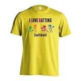[アートワークスコウベ] ソフトボール Tシャツ 半袖 練習着 ドライ I LOVE BATTING ユニセックス XXL イエロー
