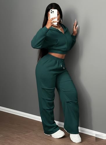 Image of Q - RIOUS Women's Baggy Mid Waisted Lounge Sweat Pants with Drawstring Athletic Flared Joggers with Pockets