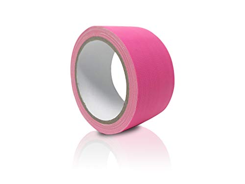 Ruban adhésif fluo de qualité supérieure - Rose mat - Ruban adhésif pailleté - 50 mm x 10 m - Résistant aux températures et à l'eau Cover