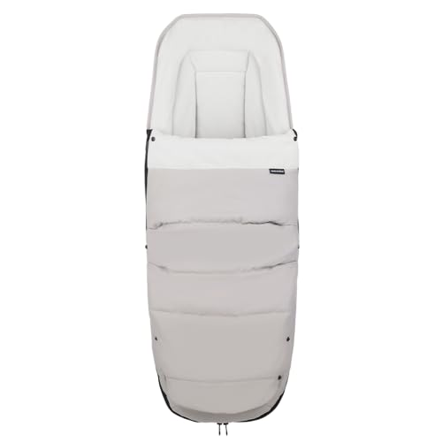 Easywalker Saco para los pies, universal para cochecitos y buggies, material impermeable con forro polar interno cálido - 0-3 años, longitud extensible - lavable a máquina - Gris algodón