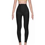 Post Surgery Lipo Double Compression Leggings for Women Tummy Control Shapewear Butt Lifter Thigh Slimmer Shaper(Black,Small)