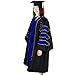 Wesiti Unisex Deluxe Doctoral Graduation Gown with Hood Side Tam Academic Faculty Regalia Robe(Size 54,Royal Blue)