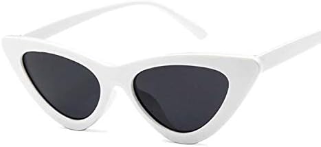 YOIQIThick Sunglasses For Women， Retro Cat Eye Sunglasses Ladies Sexy Retro Cat Eye Sunglasses Colorful Female Glasses (Color : White)