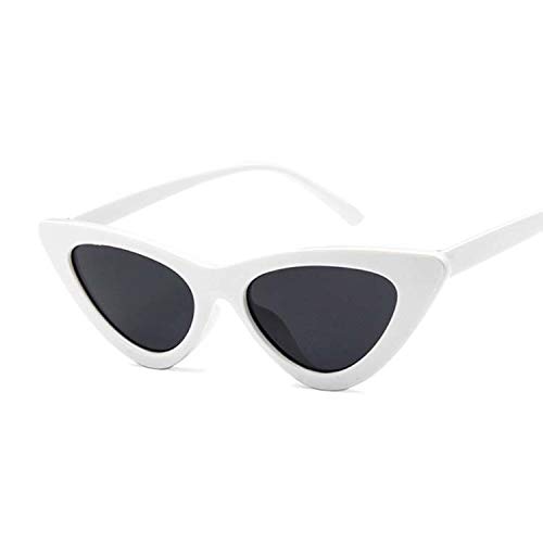 YOIQIThick Sunglasses For Women， Retro Cat Eye Sunglasses Ladies Sexy Retro Cat Eye Sunglasses Colorful Female Glasses (Color : White)