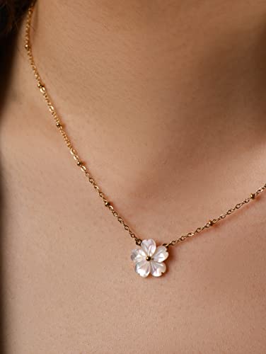 OJERRY Dainty Flower Pendant Neckalces for Women, Flower Jewelry Accessories for Women4