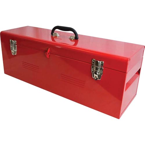 Faithfull Heavy-Duty Steel Tool Box with Tote Tray. 670 x 218 x 241mm