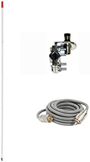 Pro Trucker Single 4' 1,000 Watt CB Radio Antenna Kit with Mirror Mount, Antenna Stud and 9' Coax Cable - White
