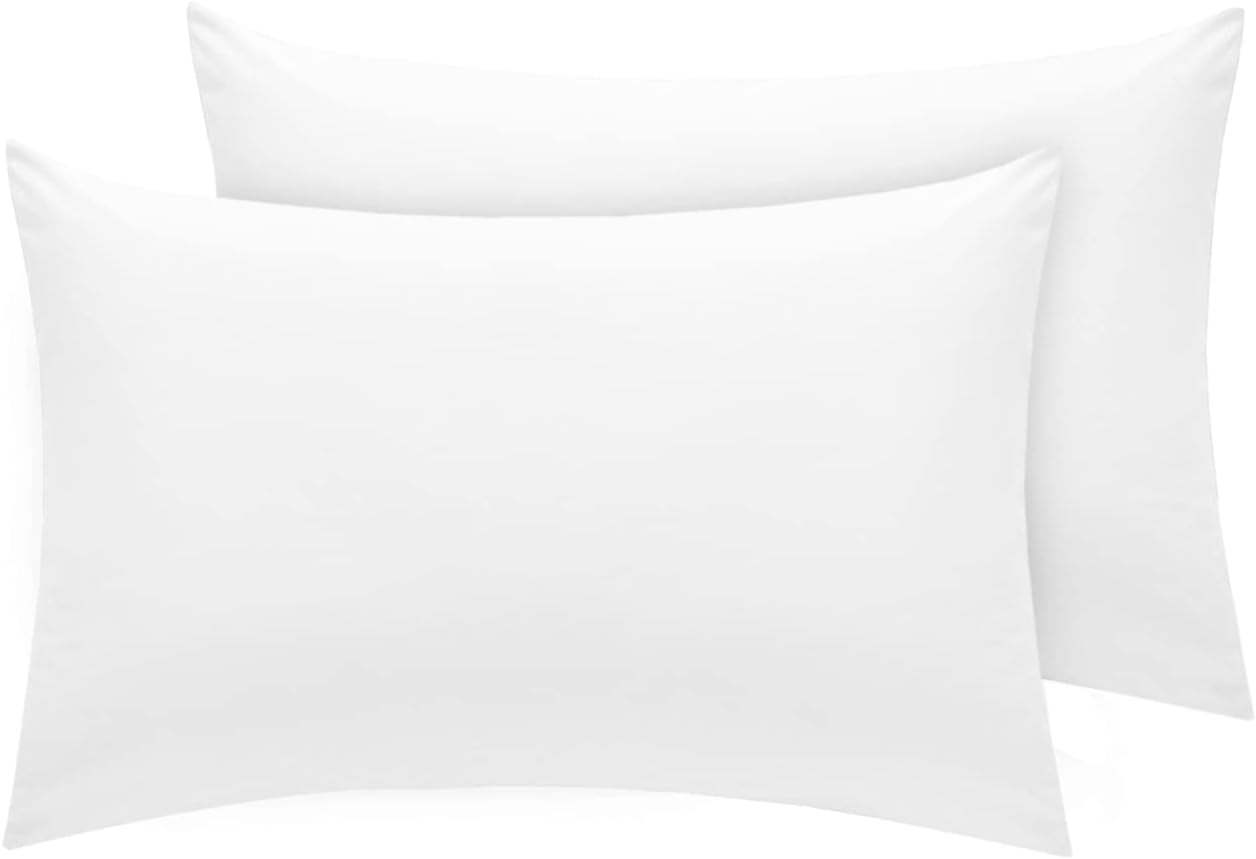 White Pillow cases 2 Pack 100% Egyptian Cotton Pillow Covers 800 Thread Count Sateen Super Soft Hotel Quality Pillowcases 2 House Wife Pillow Cases - White