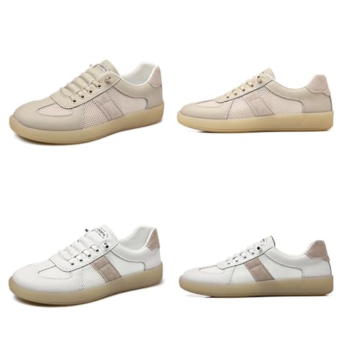 Men's Fashion Hollow Suede Leather Low Top Lace Up Sneakers Casual Non-Slip Round Toe Summer Breathable Tennis Skateboard Walking Driving Daily Shoes2