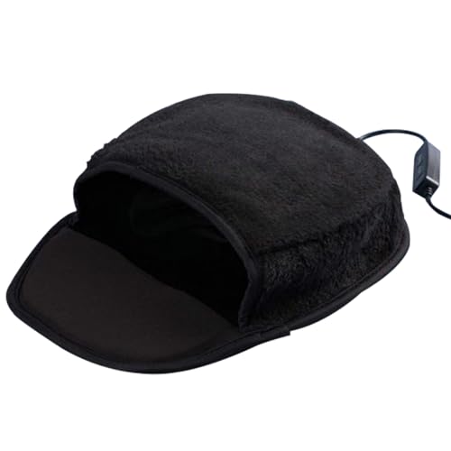 Tapis de souris chauffant USB en peluche avec repose-poignet ergonomique