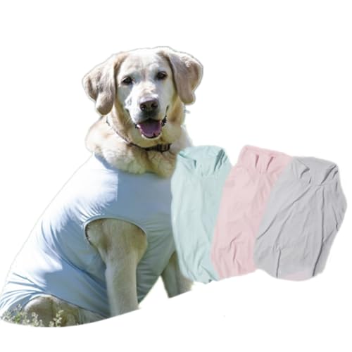 AttRex 可愛い ペット犬服 Tシャツ 春夏用 夏服 UVカット機能 涼しい 通気性 ドッグウェア ペットウェア 小型犬 中型犬 大型犬 タンクトップ 人気 仮装 日焼き防ぐ 脱毛保護 お散歩 お出かけ (M,グリーン)